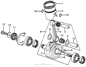 CR250 Piston + crankshaft