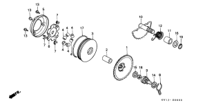 SA50S Drive face /  kick starter spindle