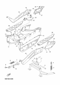 YP125R Support & repose pied