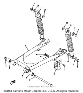 YZ80B Rear arm - rear cushion