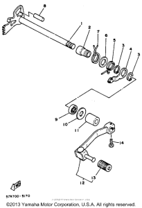 XT350AC (CA ED.) Вал переключения