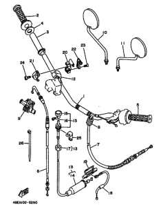 XT225 XT225G Рулевой рычаг и кабель