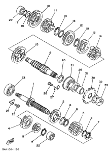 YZ125L Трансмиссия