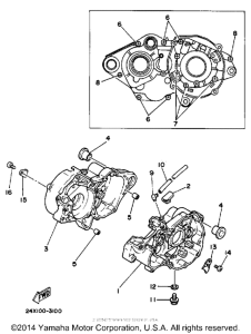 YZ125K Картер двигателя
