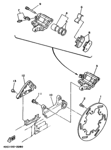WR250Z Задний суппорт