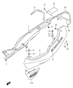 GSF1200S (ABS) Обтекатель задний