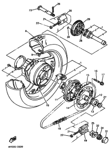 GTS1000A GTS1000AF Rear wheel complete assy