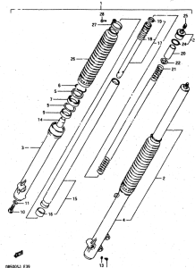 DR500 Вилка передней оси