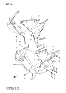 FL125 Front leg shield