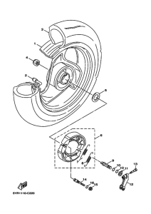 XC125V YJ125X Rear wheel complete assy