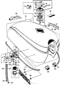 CB750 Fuel tank + fuel valve