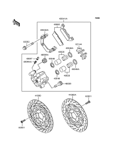 ZX250 Передние тормоза