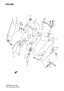 GSR600 Топливный бак side cover