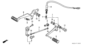 CB600F21 Brake pedal /  change pedal