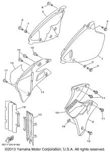 YZ125L1 Боковые обтекатели