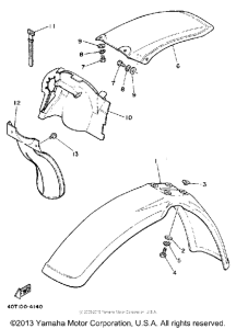 YZ490L Front fender - rear fender