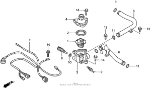 GL1500CT Water pipe + thermostat