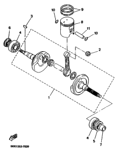 YN100 Коленчатый вал и поршни