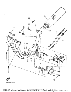 YZF1000RJC Выхлопная система