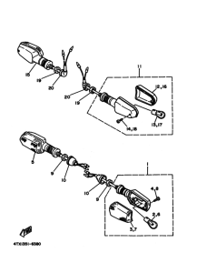 TDM850 Rear flasher light assy