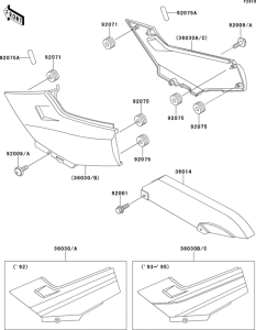EX250 Боковые обтекатели
