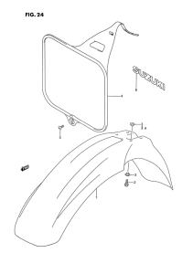RM125 Front fender - front number plate