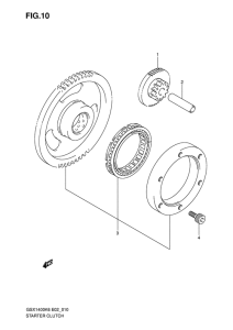 GSX1400 Муфта стартера