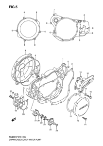 RM250 Crankcase cover-water pump