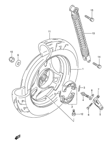 AJ50 Rear wheel complete assy