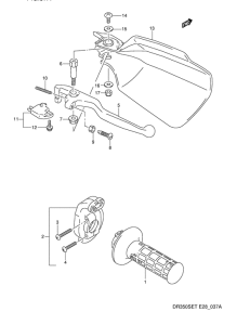 DR350 Рукоятка газа и тормоза