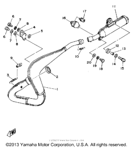 YZ465G Выхлопная система