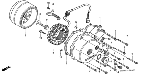 VT750C Left crankcase cover /  generator