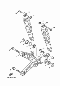XC125SR リヤアーム & サスペンシヨン