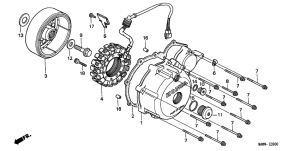 XL600V Left crankcase cover /  generator