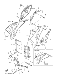 YZ250F Side cover & oil tank