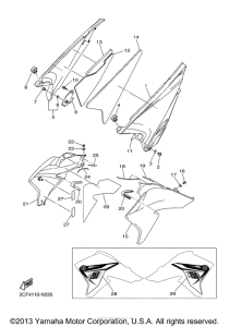 WR250R Боковые обтекатели