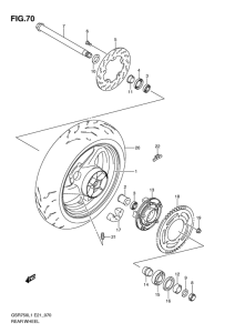 GSR750 Rear wheel complete assy