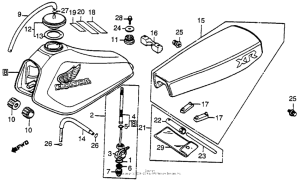 XR80 Fuel tank + seat 83-84
