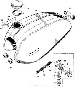 SL125 Fuel tank + fuel valve