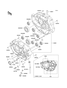 KLX300R Картер двигателя