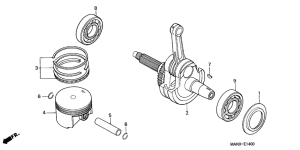 NX650 Piston / crankshaft