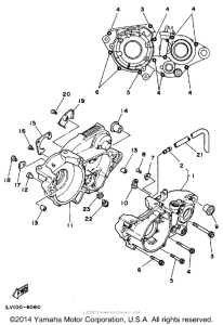 YZ490U Картер двигателя