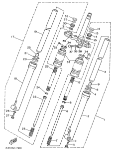 DT50MX Передняя вилка