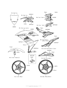 EX650 Decals (Green)(Khfa)