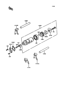 KH125 Валы и вилки переключения передач