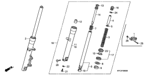 XL125V Вилка передней оси