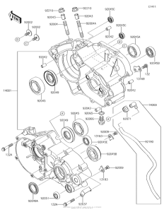 KX100 Картер двигателя