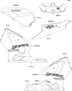 ZX1200 Decals(blue)(b1h)