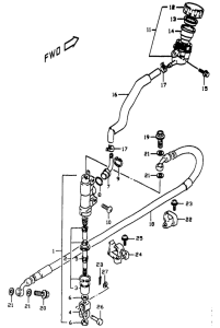 DR350 Задний тормозной цилиндр