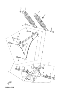 YP125E Rear arm & suspension